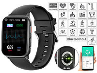 newgen medicals Fitness-Smartwatch, Blutdruck-, EKG und SpO2-Anzeige, Bluetooth, IP68; Vibrationstrainer Vibrationstrainer Vibrationstrainer Vibrationstrainer 