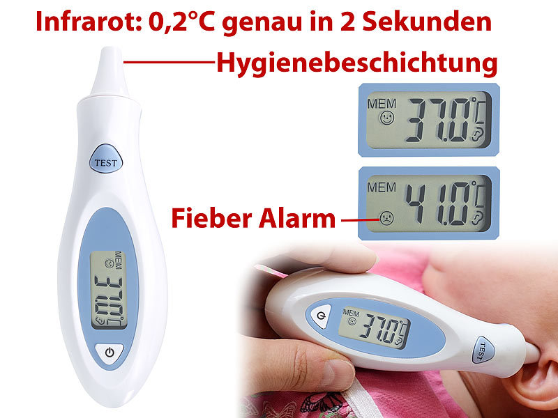 newgen medicals Ohrthermometer: Medizinisches Mini-Infrarot