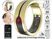 newgen medicals Fitnesstracker-Ring, Herzfrequenz & SpO2-Anzeige, 2 mm, gold, Gr. 57