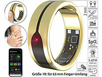 newgen medicals Fitnesstracker-Ring, Herzfrequenz & SpO2-Anzeige, 2 mm, gold, Gr. 63